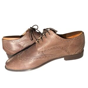 Florsheim Mens Wingtip Brogue Oxford Shoes brown Leather Lace Up Dress Size 10.5